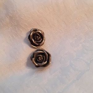 James Avery Sterling Peace Rose Stud Earrings